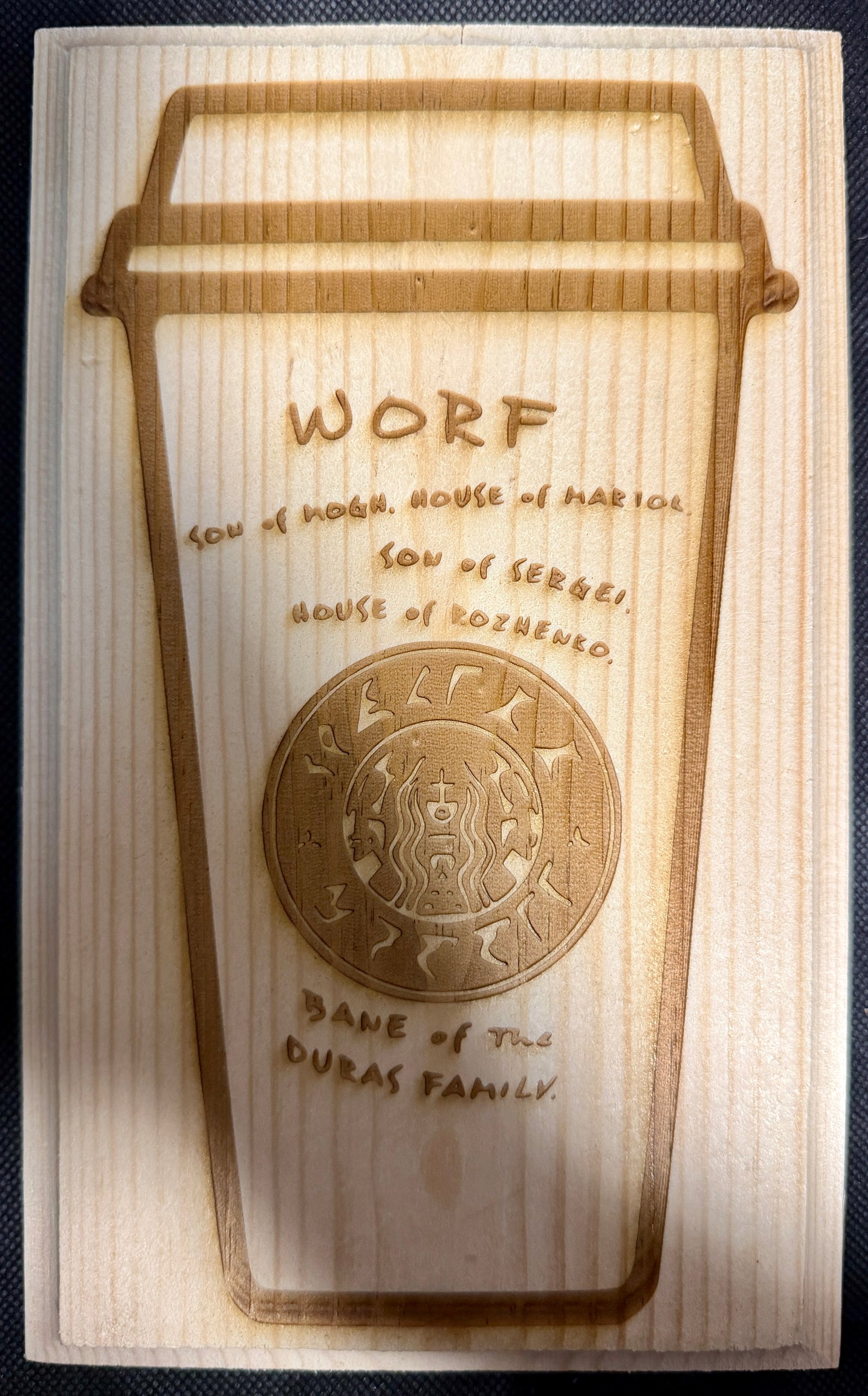 Worf Coffee Cup Plaque