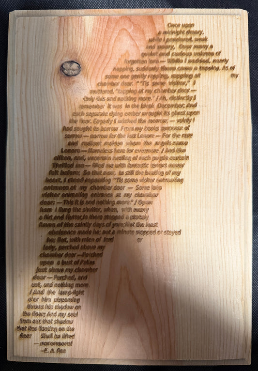 Poe The Raven Concrete Poem Plaque