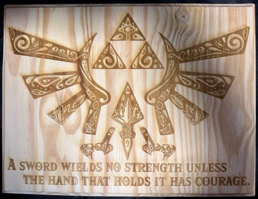 Legend of Zelda A Sword Wields No Strength Plaque