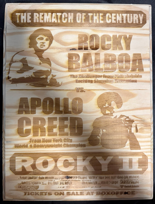 Rocky II Rocky versus Creed Rematch Poster Plaque