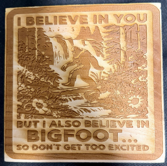 I Believe in You (But I also believe in Bigfoot) Plaque