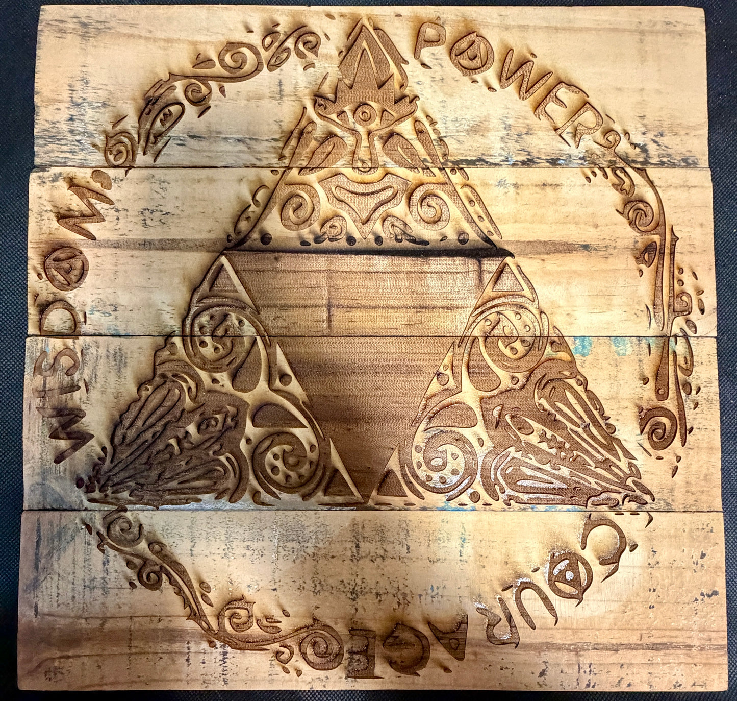 Zelda Triforce Power Wisdom Courage Plaque