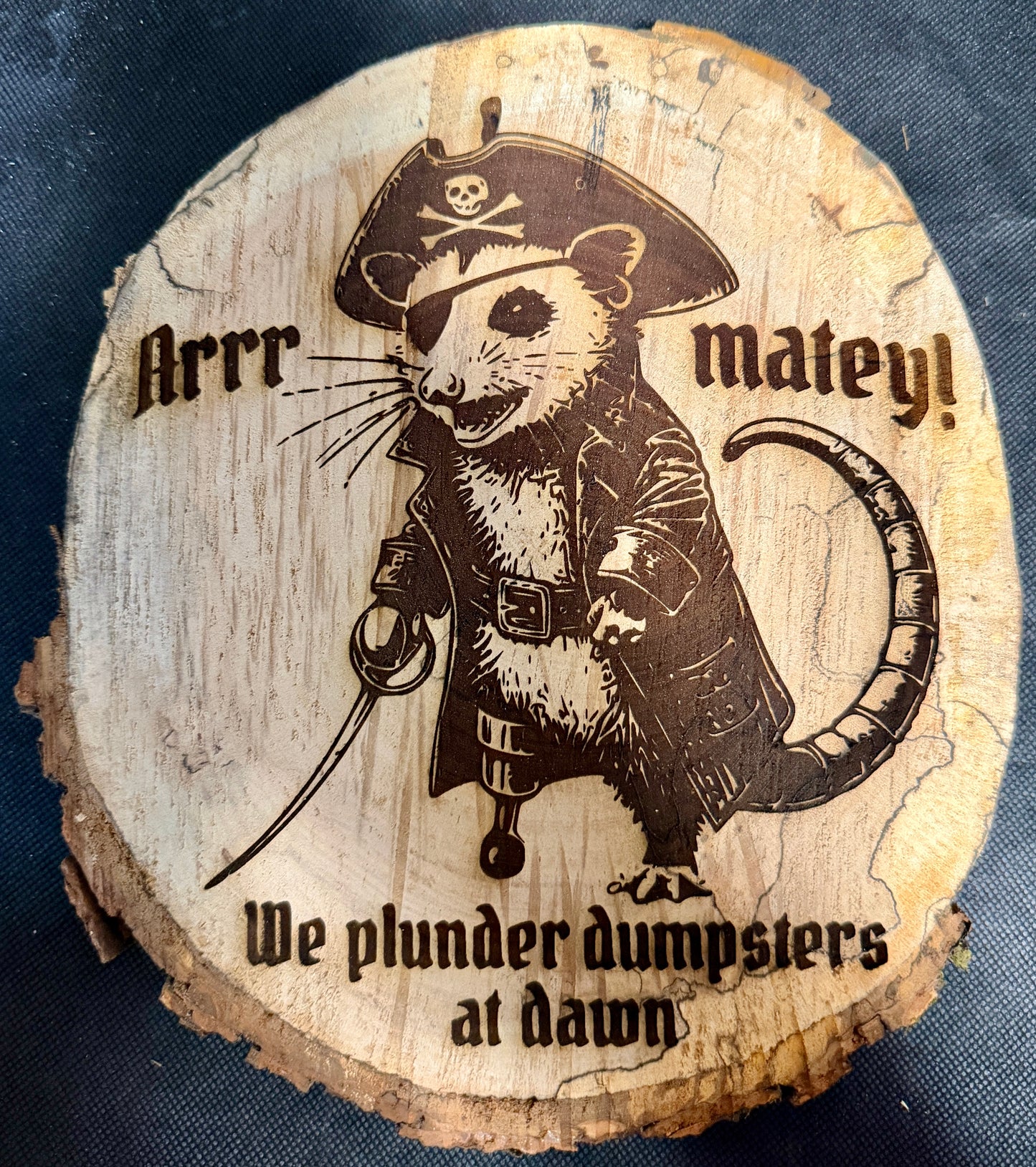 Pirate Possum Plunder the Dumpsters Plaque