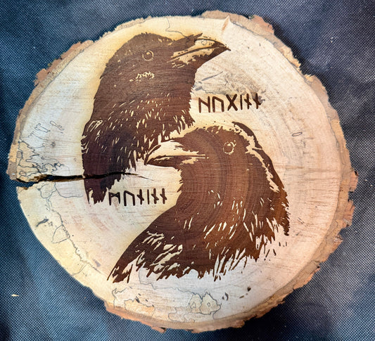 Hugin and Munin Live Edge Piece