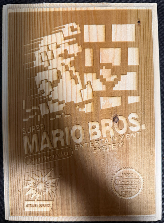 Super Mario Brothers NES Box Art Plaque