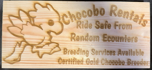 Final Fantasy Chocobo Rentals Plaque