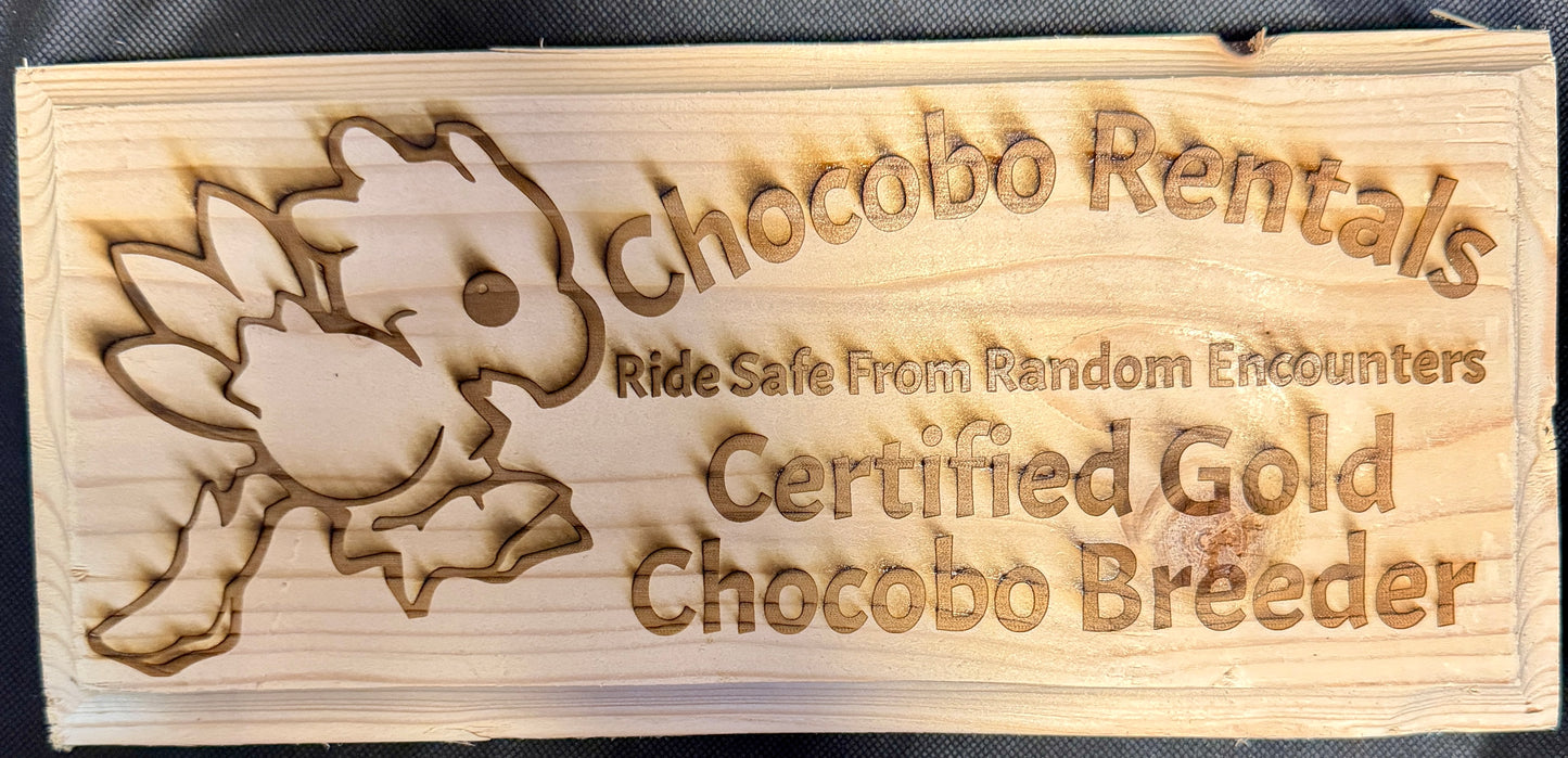 Final Fantasy Chocobo Rentals Plaque
