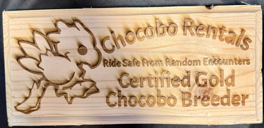 Final Fantasy Chocobo Rentals Plaque