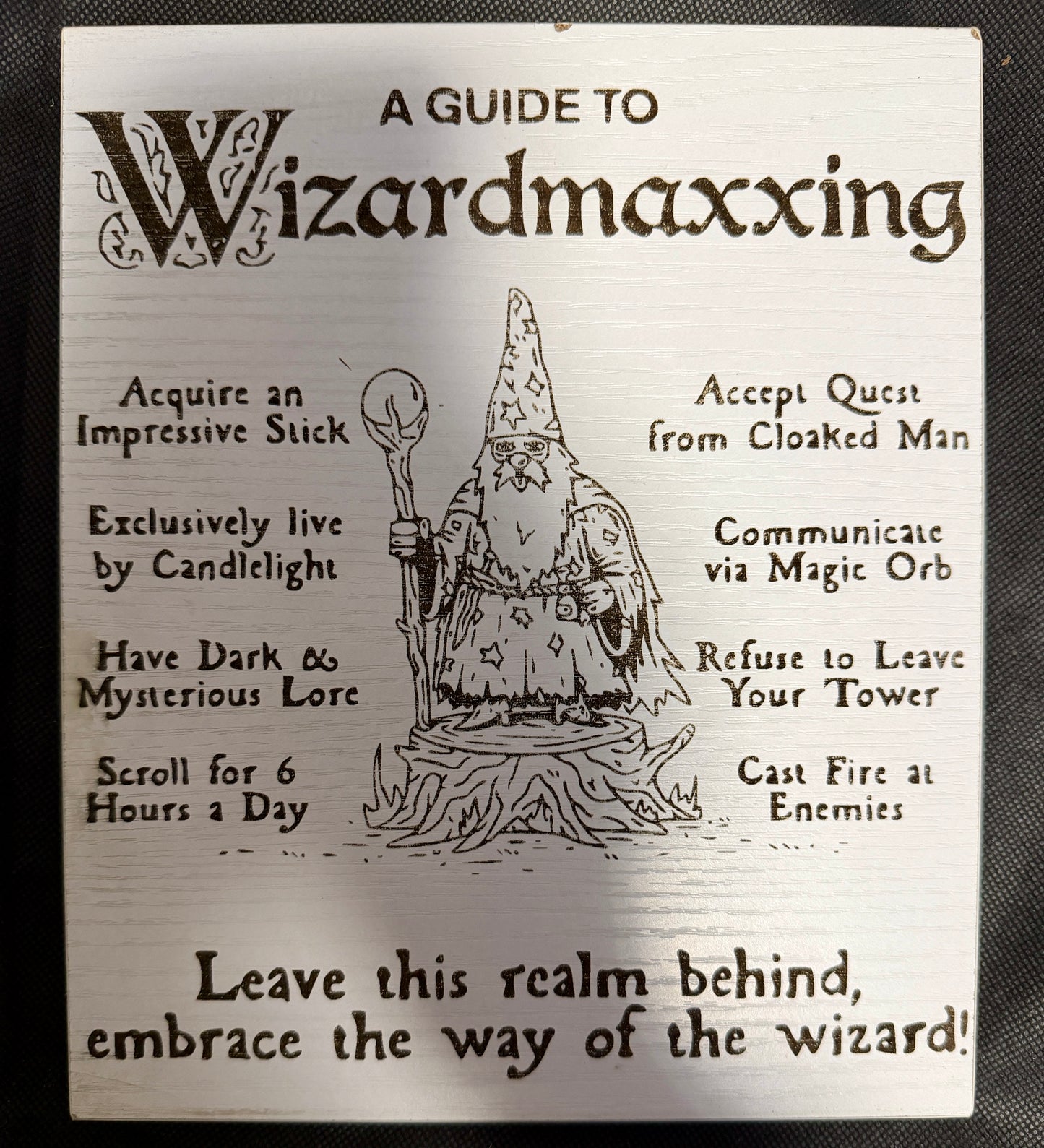 Wizardmaxxing Guide Plaque