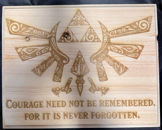 Zelda Mandala Logo Courage is Never Forgotten Plaque