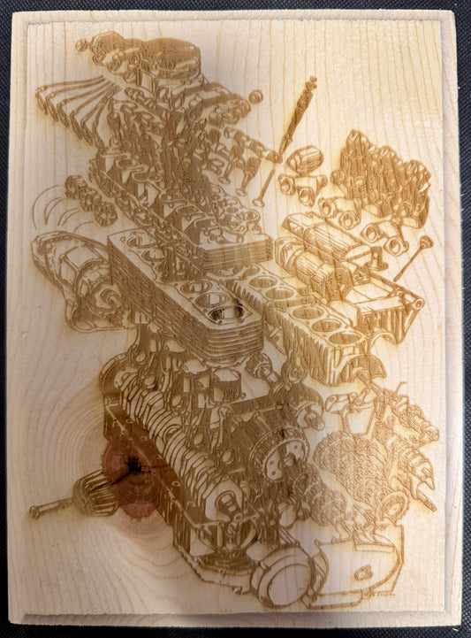 V8 Engine Breakdown Plaque