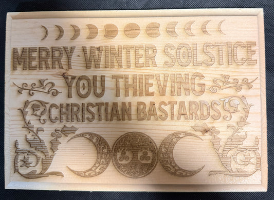 Merry Winter Solstice Plaque