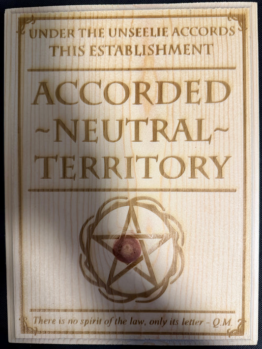 Dresdent Files Accorded Neutral Territory Plaque