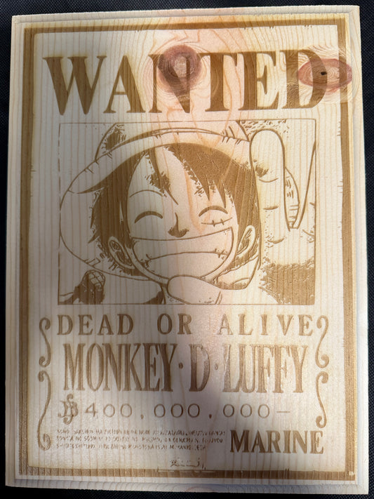 Monkey D. Luffy Wanted Plaque
