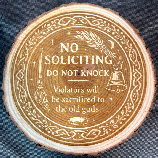 No Soliciting Old Gods Plaque