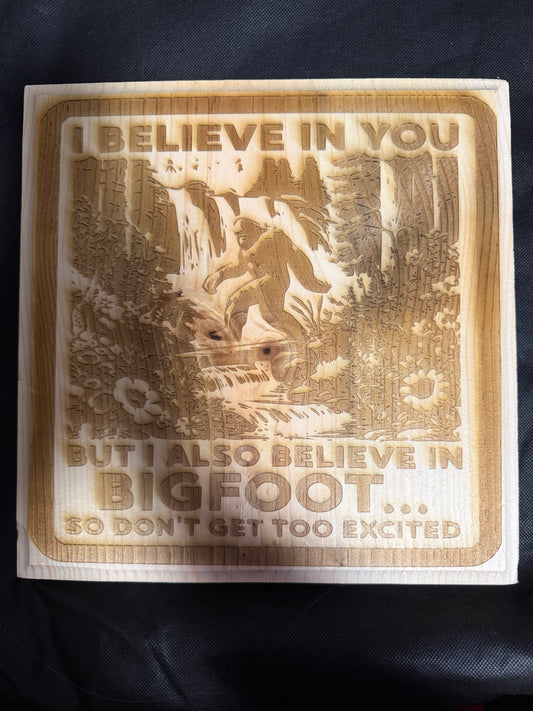 I Believe in You (But I also believe in Bigfoot) Plaque