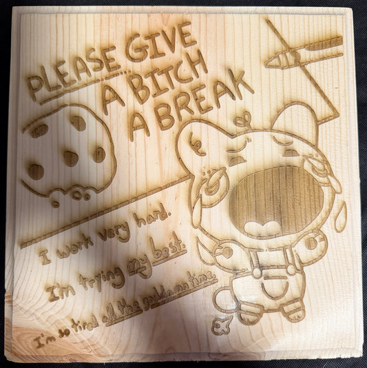 Please Give a Bitch a Break Plaque